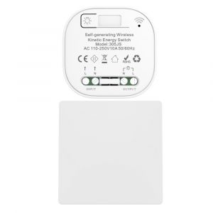 EU interrupteur sans fil sans piles kit interrupteur sans fil autoalimente va et vient sans fil sans pile radio interrupteur a distance eclairage domestique wireless switch (EU 1Gang 1V1 b) - Neuf