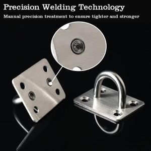 8 Pièces Crochets À ?illet En Acier Inoxydable, Crochet De Fixation Murale De Plafond Robuste, Pour Sangle D'entraînement, Balançoire, Hamac,Boxe Sac De Frappe - Neuf