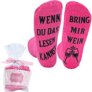 Jgd-Nouveaut&eacute; Chaussettes Pour Femme Avec Inscription &laquo; Wenn Du Das Lesen Kannst Bring Mir Wein &raquo; Chaussettes Amusantes Chaussettes Confortables Pour La F&ecirc;te Des M&egrave;res Cadeau D'anniversaire Pour - Neuf