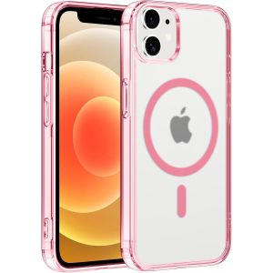TRAHOO-Coque Magn&eacute;tique pour Apple iPhone 12 Mini 5.4"",Compatible avec MagSafe Recharge sans Fil,Translucide Givr&eacute; Etui PC Dur + TPU Bumper Antichoc Anti-Rayures Protection Housse,Rose - Neuf