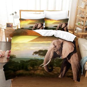 Housse De Couette Motif Imprim&iquest;&iquest; Elephant D ,En Parure De Lit Avec Housse De Couette Et Taies D'oreiller,Fermeture &iquest;&iquest;Clair,Doux Microfibre Hypoallerg&iquest;&iquest;Niqueking&pound;&iquest;Xcm&pound;&copy; - Neuf