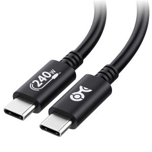 JGD-[Certifi&eacute; USB-IF] Cable USB C vers USB C 240w 2m pour MacBook Pro, Dell XPS (Cable USB C 2m charge rapide, C&acirc;ble USB C 140W) avec Power Delivery 3.1 Noir (USB 2.0, Pas de vid&eacute;o) - Neuf