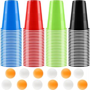Mdy-Gobelet Beer Pong,51 Réutilisables Tasse De Bière Pong Et 12 Balles De Ping-Pong,500ml Jeux À Boire Gobelets,Pour Une Fête D'anniversaire, Une Réunion D'amis, Une Réunion De Noël - Neuf