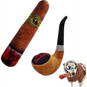ERYI-2 Pièces Jouet Pour Chien Squeaky Avec Papier Froissé, En Forme De Cigarette, Mignon Et Interactif, Peluche Doudou - Neuf