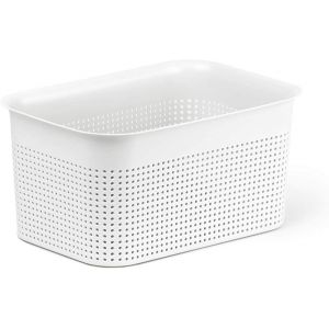 Shiliu-Brisen Petit Panier De Stockage 4,5l, Plastique (Pp) Sans Bpa, Blanc, 4.5l (26.2 X 18.0 X 13.0 Cm)[3719] - Neuf