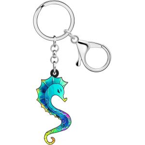 KAL-Acrylique M&eacute;duse Porte-Cl&eacute;s Requin Porte-Cl&eacute;s Anneau Pieuvre Crabe Tortue Charms Pour Femme Filles Portefeuille Accessoires Sac &Agrave; Main - Neuf