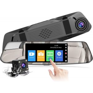 &iquest;2023 Nouvelle Version&iquest; Dashcam Voiture R&eacute;troviseur &Eacute;cran Tactile De 4,8 Pouces Full Hd 1080P,Grand Angle Cam&eacute;ra Avant Et 1080P Cam&eacute;ra Arri&egrave;re &Eacute;tanche,Syst&egrave;me De Stationnement - Neuf