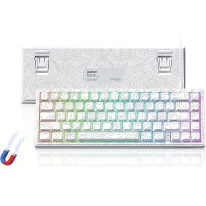 M68 He V2 Clavier 60 % Interrupteur Magn&eacute;tique Rapid Trigger Effet Hall Clavier De Jeu Topographique Clavier M&eacute;canique Filaire Rgb Custom Capuchons De Touches Pbt Pour Mac/Win (Blanc) - Neuf