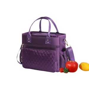 Grand sac &agrave; lunch isotherme &agrave; compartiments - Violet - Neuf