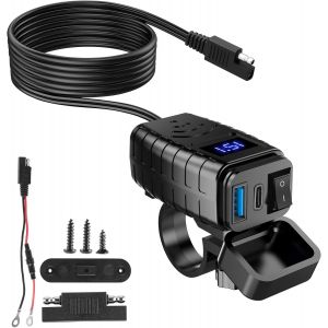 Cmjaagur-Chargeur De Voiture Rapide Pr Usb Moto Avec Voltmètre Led, Pd3.0+Qc3.0 Chargeur Usb Moto, Étanche Pr De Chargeur De Voiture, Pr De Chargeur De Voiture Pour Bateaux Rv Truck Camper[M894] - Neuf
