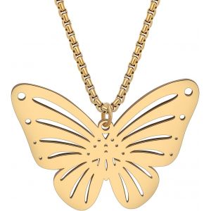 Kal-Collier Papillon En Acier Inoxydable Pendentif Bijoux Dainty Collier En Or 18k Cadeaux Pour Femmes Filles Cadeaux Papillons Charms - Neuf