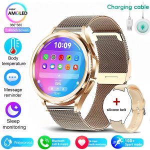 Pour Android Et Ios Montre 6 Montre Intelligente Classique Femmes Hommes Sport Fitness Santé Étanche Bluetooth Appel Smartwatch 2025 Nouveau.Golden Mesh Belt.Sport Watch 6 - Neuf
