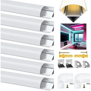 Kalanka-Profilé Aluminium Led 1m (6 Pièces), Forme De V Pour Ruban, Diffuseur, Bandes En Aluminium, Canaux/Pistes, Matériel De Montage - Neuf