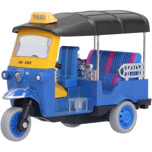 Kajgl-Jouet Tricycle.Pull Back Thai Tricycle Simulation Alliage Tuk Tuk Mod&egrave;le De Voiture Jouet Enfants V&eacute;hicule Jouet (Bleu) - Neuf