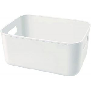 Pack de Bacs de Rangement en Plastique, Polyvalents Organisateur de garde-manger, de Sous le Lit en Plastique bac de Rangement Sous l'Évier de la salle de Bains Organisateur (3 Petits, Blanc) - Neuf