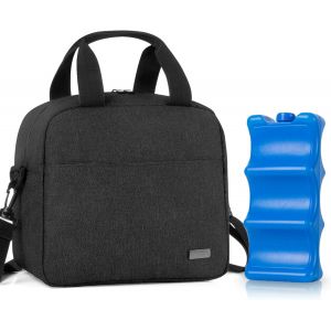 Refrigerant Carry Bag with Ice Pack for 6 Bottles (up to 270 ML),Insulated Milk Storage Jar Bags,Black,Modern - Neuf