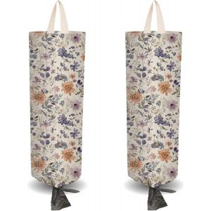 2 Support De Sac En Plastique Style Boh&egrave;me Avec 4 Crochets Adh&eacute;sifs R&eacute;utilisable Lavable Support Mural Pour Sacs Poubelles Pour Placard Cuisine Garde Manger - Neuf