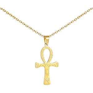 Kales-Collier Avec Pendentif Croix Ankh Pour Femme-Symbole Hiéroglyphique De L'égypte Antique-Bijou Clé De Vie - Neuf