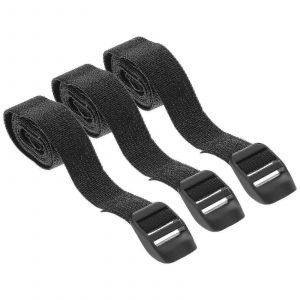 3pcs 1.5m Sangle d'arrimage pratique Fort Ratchet Ceinture Valise Sangle de sécurité Cargo Arrimage avec boucle de presse pour l'extérieur (noir)-FCY - Neuf