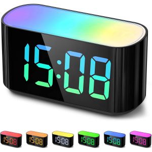 Réveil Pour Enfant Avec Veilleuse, Veilleuse Rvb, Variateur De Luminosité 0 À 100 %, Écran Coloré, Réveil Numérique Pour Enfants Pour Les Débutants Scolaires, Filles, Garçons - Neuf