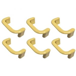 6x Poign&eacute;e de meuble entraxe 64mm plastique placard porte cuisine armoire tiroir, pin - Neuf
