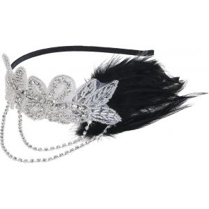 Bandeau D¿Habillage En Plumes Vintage Accessoires D¿Habillage Des Années 1920 Pour Les Soirées Déguisées - Neuf