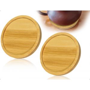 Kalanka-2 Pièces Assiette À Bougie, Dessous De Verre,Plateau À Bougie,Support À Bougie,Assiette En Bois,Assiette Décorative En Bois,Bougeoir,Pour Bougies Piliers,Bougies De Mariage(Ronde,9,5 Cm) - Neuf
