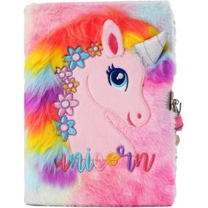 Carnet Licorne En Peluche Pour Filles, 160 Pages, Journal Secret, Cadeau D'anniversaire De Noël Pour Filles - Neuf