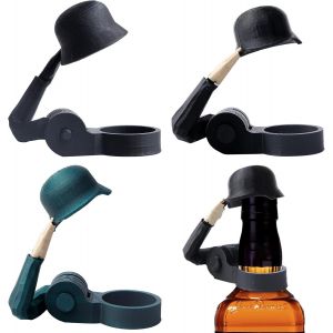 CHECARZHN--NO1-Lot De 3 Casques De Bouteille De Bière Soldat Salut Casque De Bouteille De Bière Réutilisable Salut Salut Casque De Bouteille De Bière Anti-Poussière Pour Bar, Barbecue, Fête (8 X 4 X - Neuf