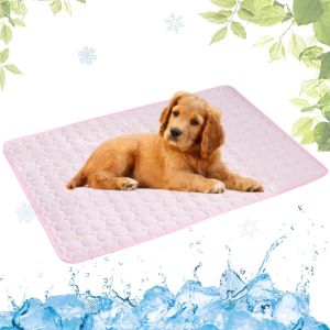 Tapis Rafraichissant Chien Portable, Tapis Rafraichissant Animaux De Compagnie Lavable, Tapis Rafraîchissant Chien, Tapis Chien Auto-Refroidissant Pour L'été(Rose,40x50cm) - Neuf