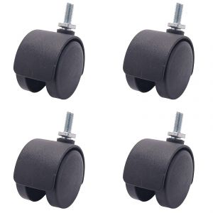 Potence Filetée 6mm Roulette Rotative 40mm Noir-Yu - Neuf