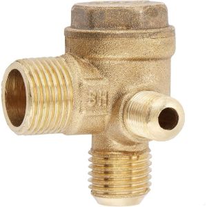 CHECARZHN--NO1-Compresseur D'Air Clapet, 20 X 14 X 10Mm Clapet Anti-Retour 3 Ports En Laiton Filetage Mâle Valve De Compresseur D'Air, 90 Degrés Accessoires Pneumatiques De Tube Connecteur Pièces De - Neuf