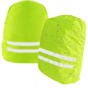 2 Pièces Housse De Pluie Pour Sac À Dos Avec Bandes Réfléchissantes,Housse De Pluie Imperméable Pour Sac À Dos,Protection Sac À Dos Pluie,Pour Camping Randonnée Voyage Cyclisme.[B1277] - Neuf