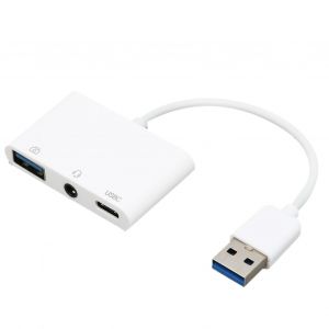 adaptateur de chargeur de casque multifonction, experience de mise a niveau, adaptateur USB 3.0 male vers femelle 3,5 mm 3 en 1 - Neuf