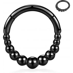 Kal-Boucles D'oreilles 16 G En Acier Inoxydable Pour Septum, Daith, Rook, Tragus, Hélix, Cartilage, Lobe Septum, Bijoux Serpent, Pyramide, Flèche, Étoile, Anneau Segmenté À Charnière - Neuf