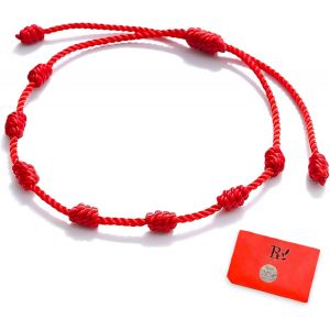 Kal-Bracelet 7 Noeuds Rouge Original Contre Le Mauvais ?Il Et Protection Contre Le Mauvais ?Il Fabriqu&eacute; &Agrave; La Main, Amulette En Fil Pour Homme, Femme, Couple Et Amiti&eacute;, Accessoire Porte-Bonheur Kabba - Neuf