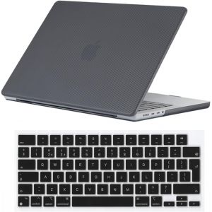 Compatible Avec M2 Macbook Air Case 2022 13"" Avec Puce M2 Pour Ordinateur Portable 13,6"" Modèle A2681 13,6"" (Disposition Britannique), Fibre De Carbone Noire - Neuf