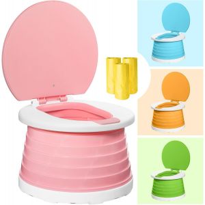 Chenquansarl-Pot Portable Pour Tout-Petit, Pot De Voyage Pliable Pour Bébé, Enfant, Siège De Cha De Propreté, Intérieur Et Extérieur, Facile À Transporter Et À Util R, Rose - Neuf