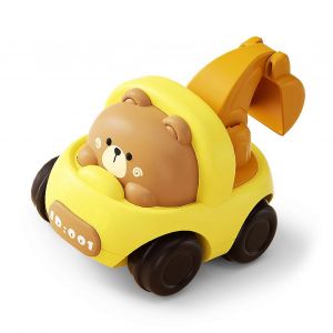 Les enfants tirent en arri&egrave;re V&eacute;hicule d'ing&eacute;nierie Dessin anim&eacute; Animal Lissage Coulissant Jouet Interactif Pelle - Neuf