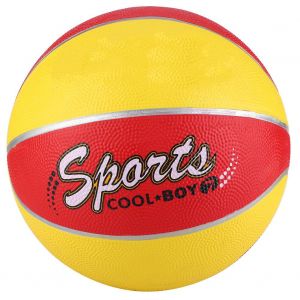 Ballon De Basket-Ball En Caoutchouc Pour L'interieur Et L'exterieur, Taille 7 (Rouge Et Jaune) - Neuf