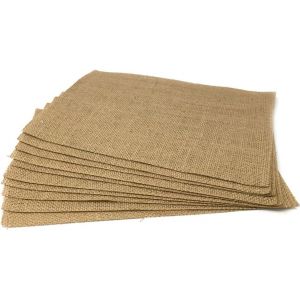 Eryi-Lot De 10 Sets De Table En Lin Naturel - Vintage Rustique - Rectangulaires - Lin - Pour Mariage - En Jute - Lavables - Pour Fête, Cuisine - 21 X 29 Cm - Neuf