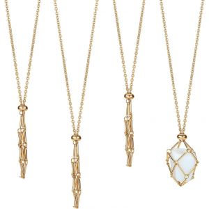 Kal-3 Pièce Cage Support En Cristal, Collier Porte-Cristal Fait À La Main, Porte-Collier En Pierre, Pierres Précieuses Quartz Pour Femmes Et Hommes (Longueur D'environ 17.2 Pouce/43.8cm) - Neuf