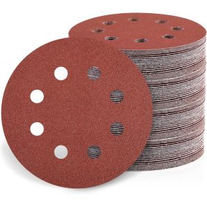 Lot De 80 Disques Abrasifs 115 Mm Grain 40/80/120/240 - Papier Abrasif De 115 Mm - Pour Ponceuse Excentrique (8 Trous) - Neuf