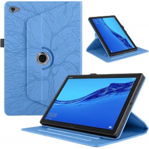 Kal-Coque Pour Tablette Huawei Mediapad M5 Lite 10.1"" 2018 Tablette Cover Étuis Cuir 360°Rotatif Multi-Angle Stand Flip Housse Cover Huawei Mediapad M5 Lite 10.1"",Bleu Arbres - Neuf