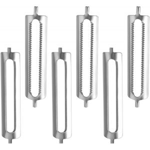 6 x Replacement Blades for Apple Peeler Flat Serrated Blades Vegetable Peeler Universal Multifunctional Replacement Blades for Professional Turbo Peeler - Neuf