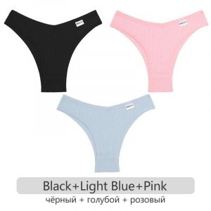 3 Pièces/Ensemble Femmes Coton Culotte Brésilienne S-Xl Style Gaufré Caleçon Dames Sous-Vêtements En Coton Confortable Doux Femme Lingerie.Set 9.L - Neuf