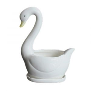 Pot de fleur en céramique cygne, conteneur de plantes, Vase de fleur pour - Neuf
