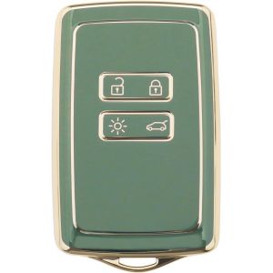ASFASFq-Coque de Clé de Voiture Remplacement Compatible avec Renault Clio/Espace 5/Master Bus/Talisman/Megane (IV/4) Coque de Porte-clés en TPU, Vert - Neuf