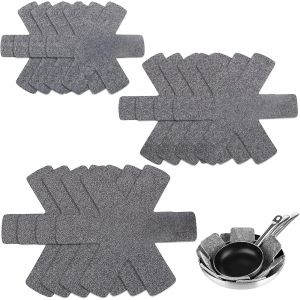 JEXNOVASHOP-12 Pi&egrave;ces Protections pour Po&ecirc;les en Feutre, 3 Protege Poele de Tailles Diff&eacute;rentes, Protege Casserole Anti-Rayures, pour S&eacute;parer et Prot&eacute;ger Les Surfaces de Votre Cuisine pour la Maison - Neuf