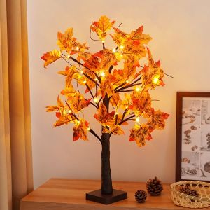 CAUC-&Eacute;rable Arbre Lumineux Interieur avec LED Blanc Chaud, USB Arbre Lumineux Decoration Automne Fonctionne avec Piles Arbre LED pour D&eacute;coration Automne Halloween F&ecirc;te de No&euml;l &agrave; l'int&eacute;rieur (&Eacute;rable) - Neuf
